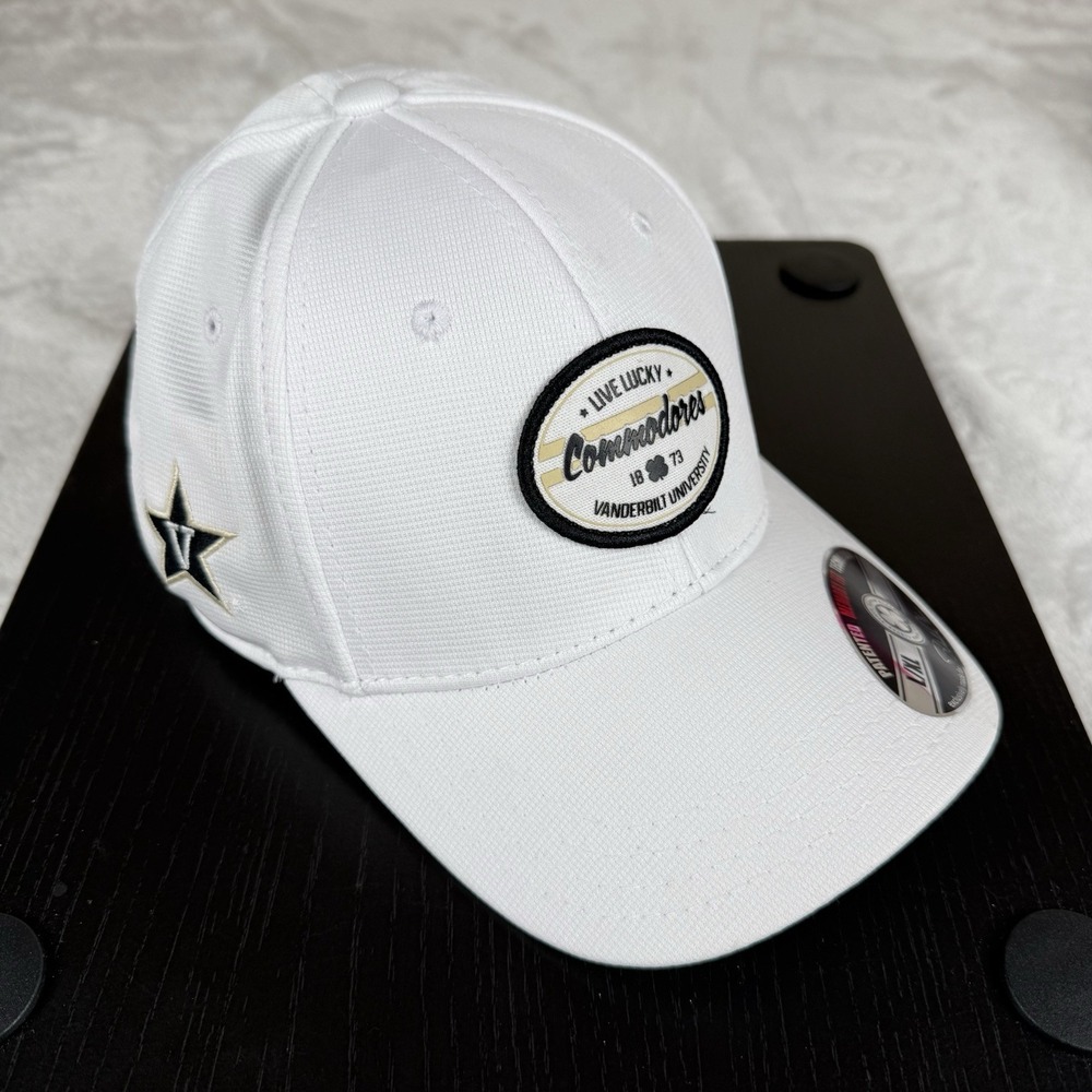 Vanderbilt Commodores Black Clover Live Lucky Memory Fit Hat L/XL White New‎